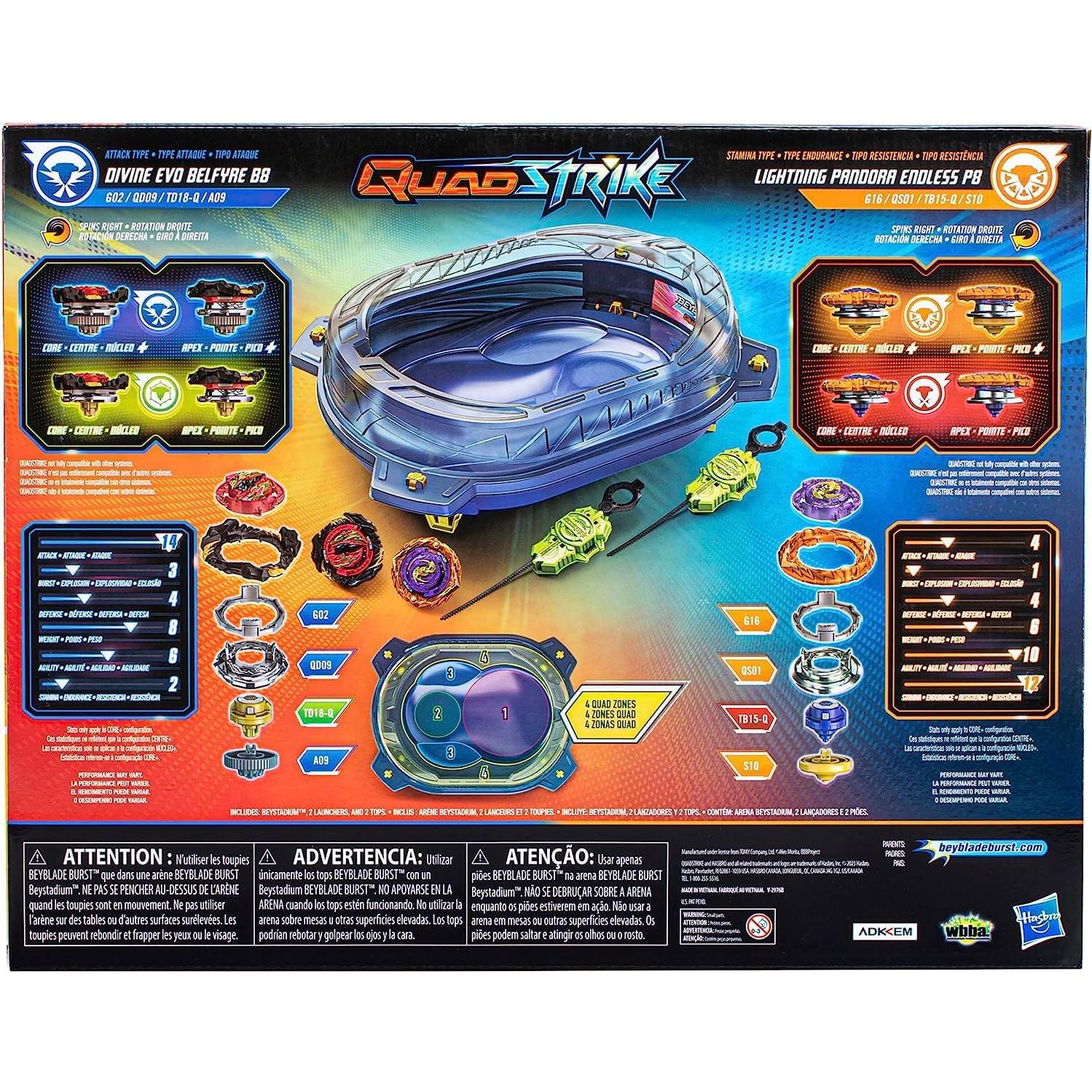 Set de Batalla Beyblade Burst QuadStrike Thunder Edge con 2 Peonzas