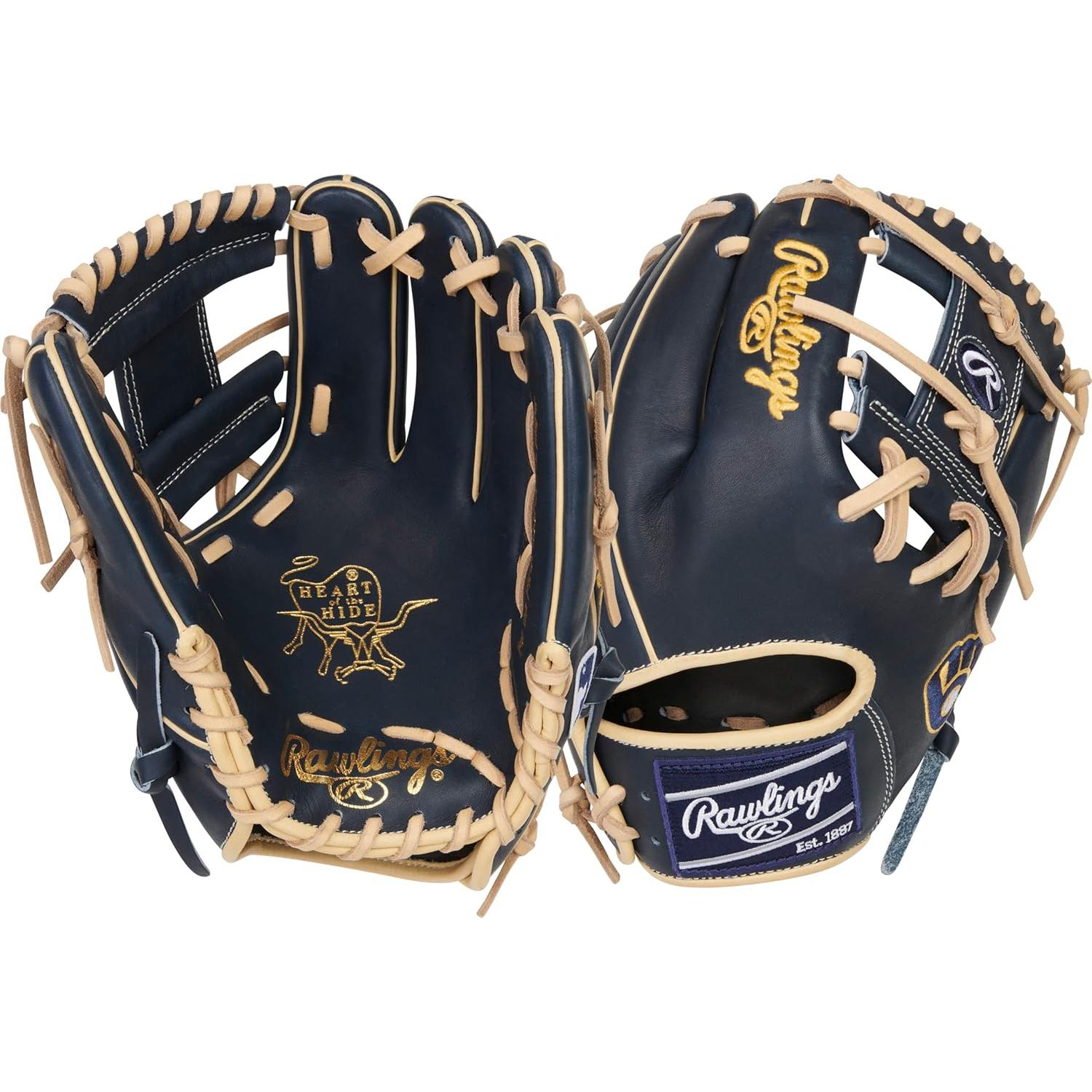 Guante de béisbol Rawlings PRO204-2MB Milwaukee Brewers 29.21 cm