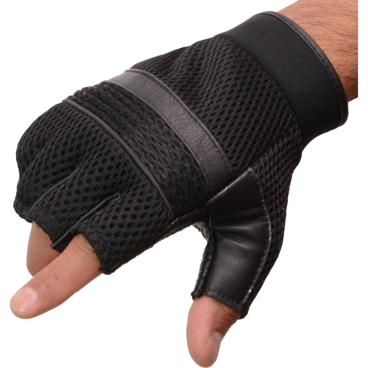 Guantes de Motocicleta Milwaukee MG7504 de Cuero Negro con Gel