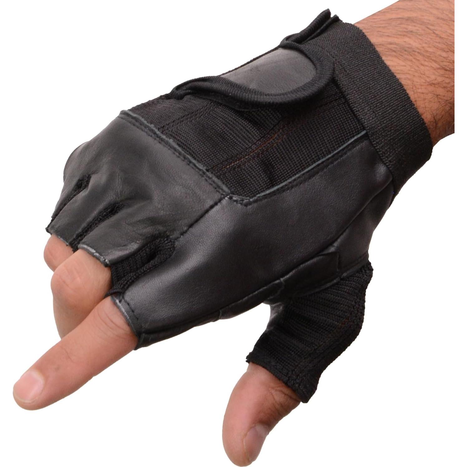 Guantes sin dedos Milwaukee Leather SH217 de cuero y malla 3XL