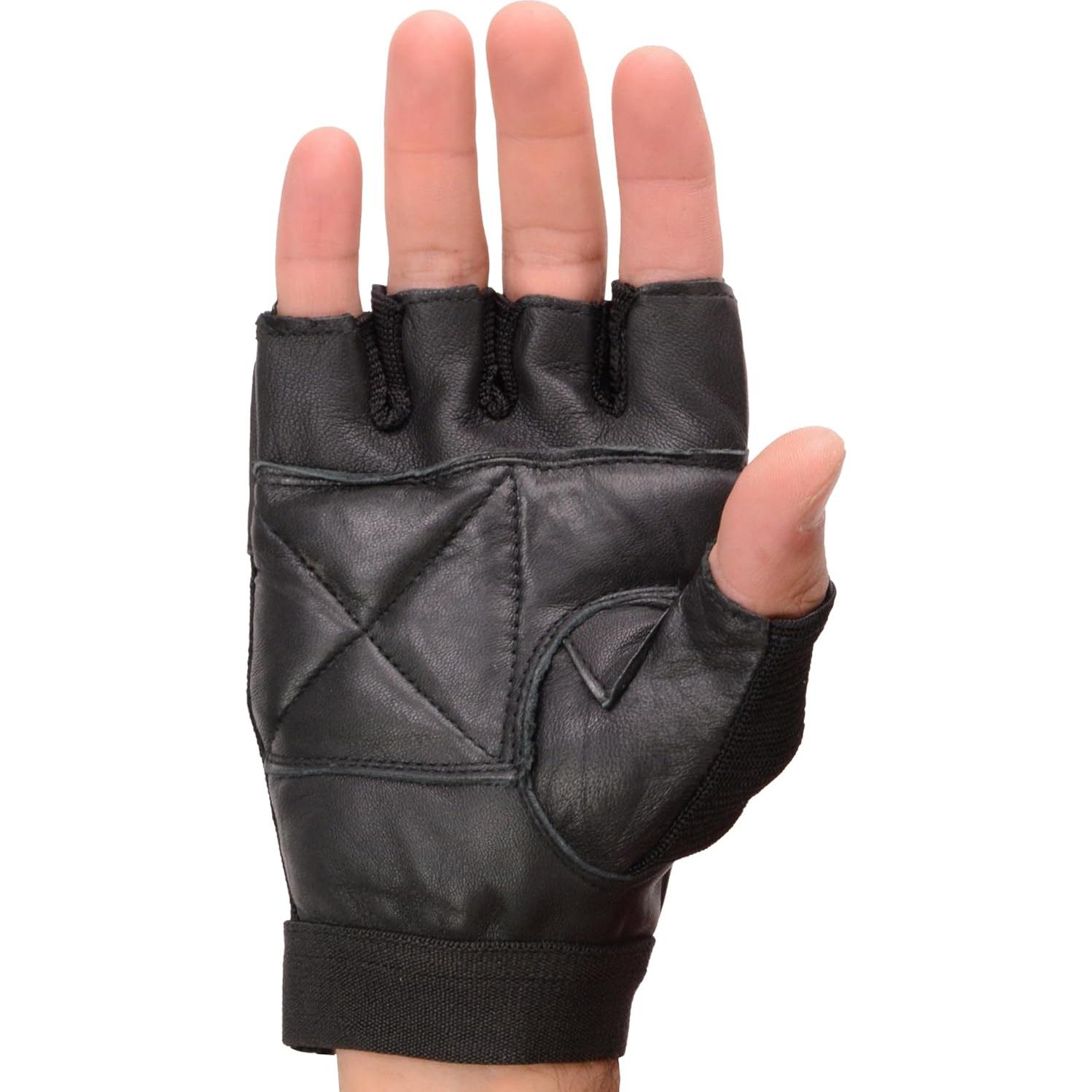 Guantes sin dedos Milwaukee Leather SH217 de cuero y malla 3XL