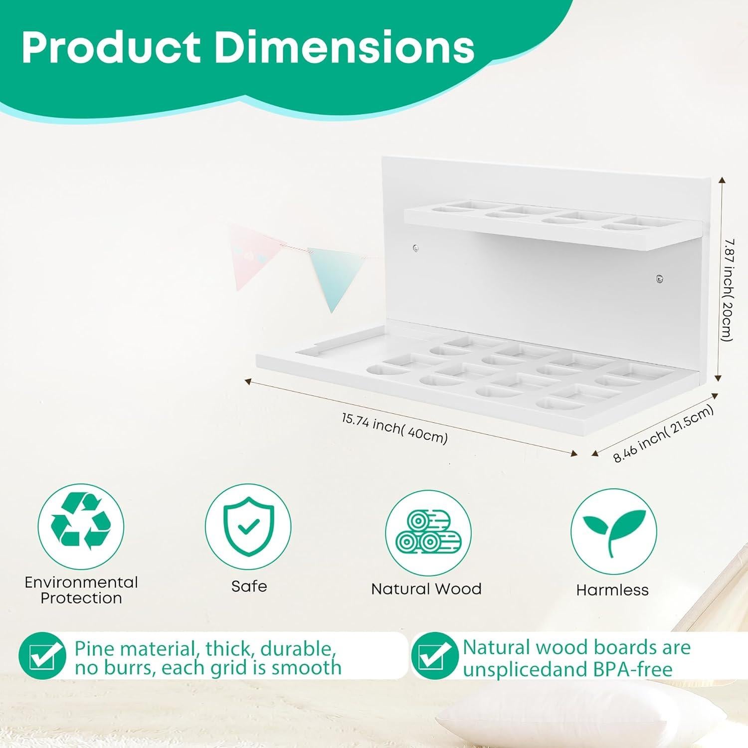 Estante Flotante PHOENANCEE para Libros Little Tikes Blanco