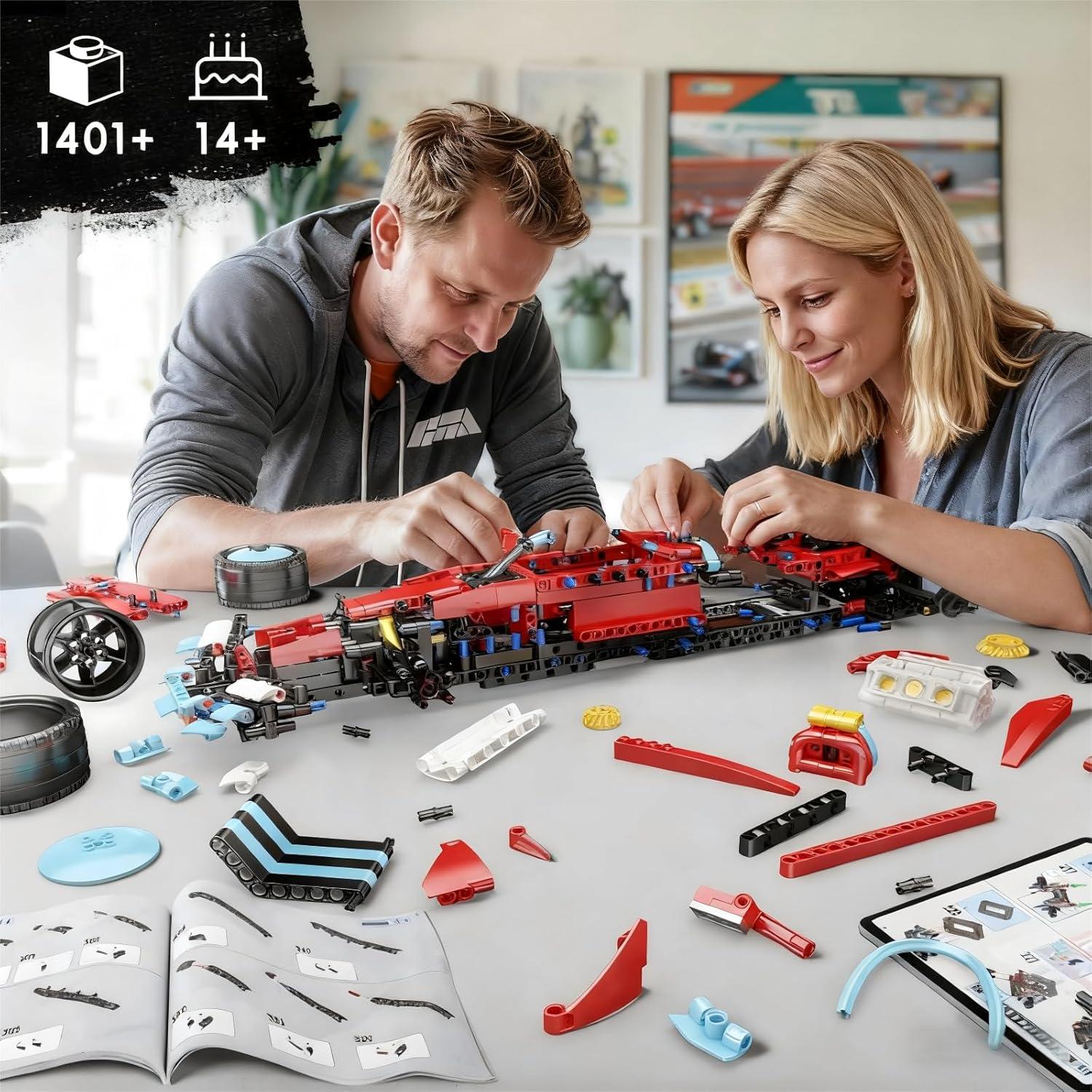 Conjunto de Bloques de Construcción Mould King 1401 Piezas Coche 1:8