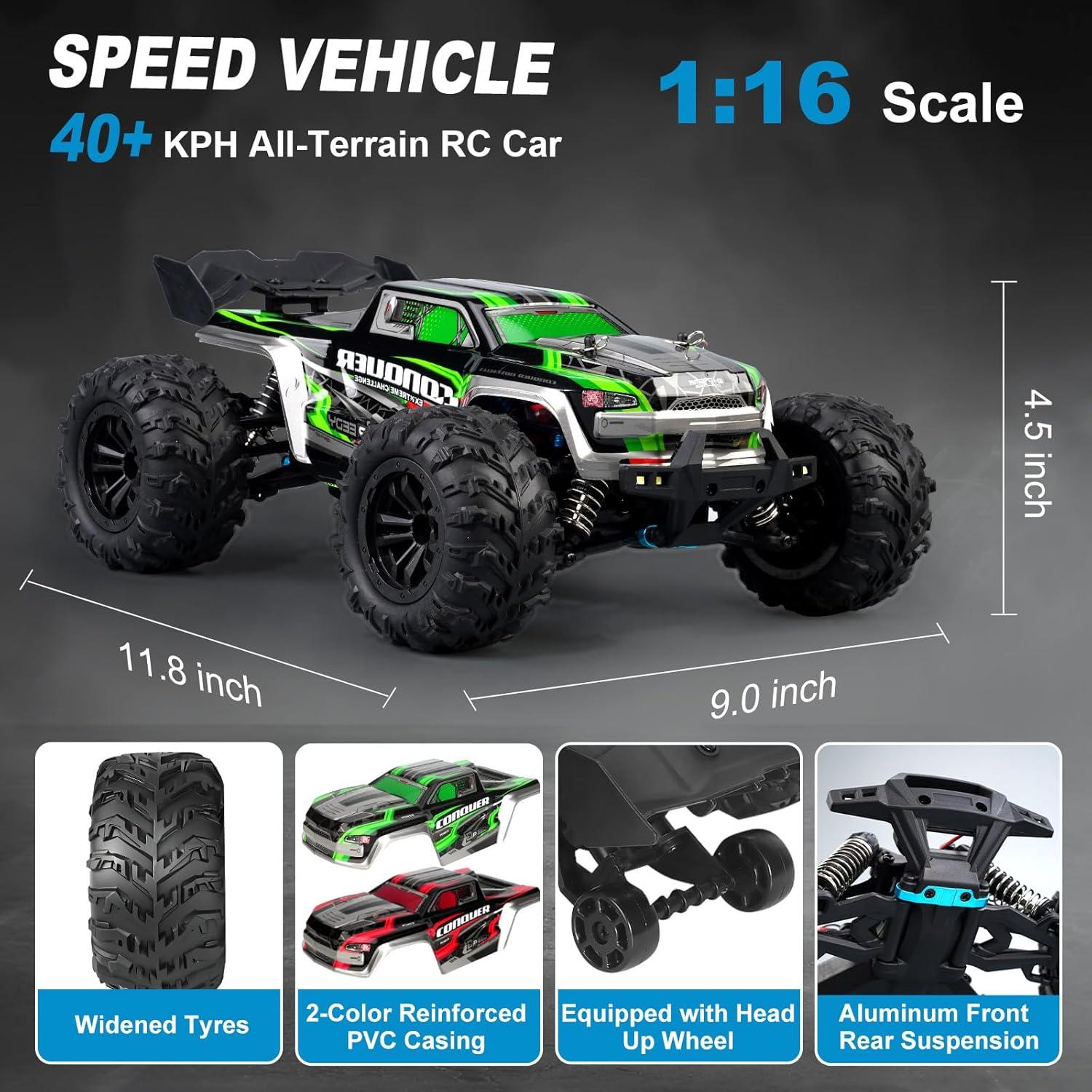 Coche RC 4WD GAMRUXI 1:16 25 MPH Todoterreno con 2 Baterías