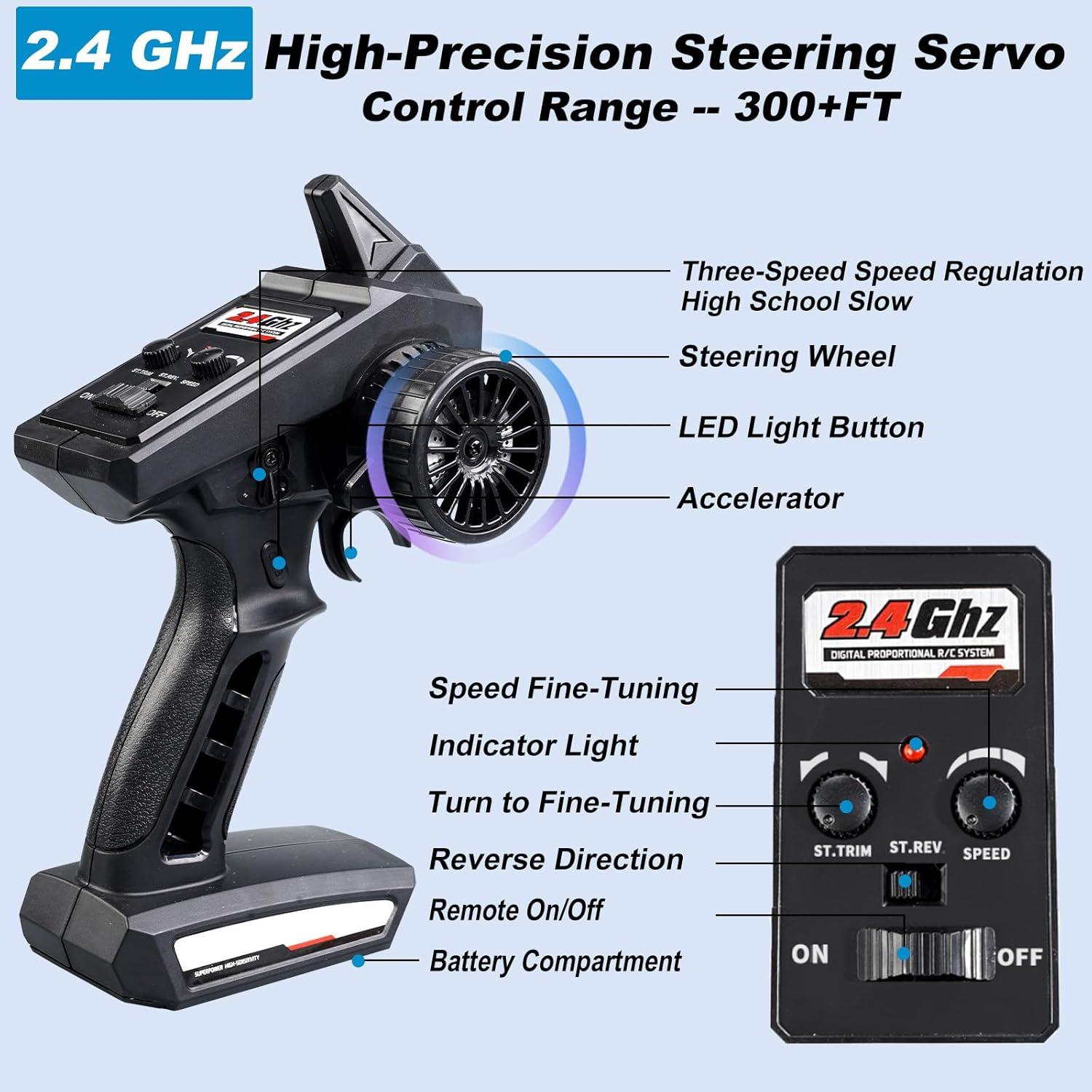 Coche RC 4WD GAMRUXI 1:16 25 MPH Todoterreno con 2 Baterías