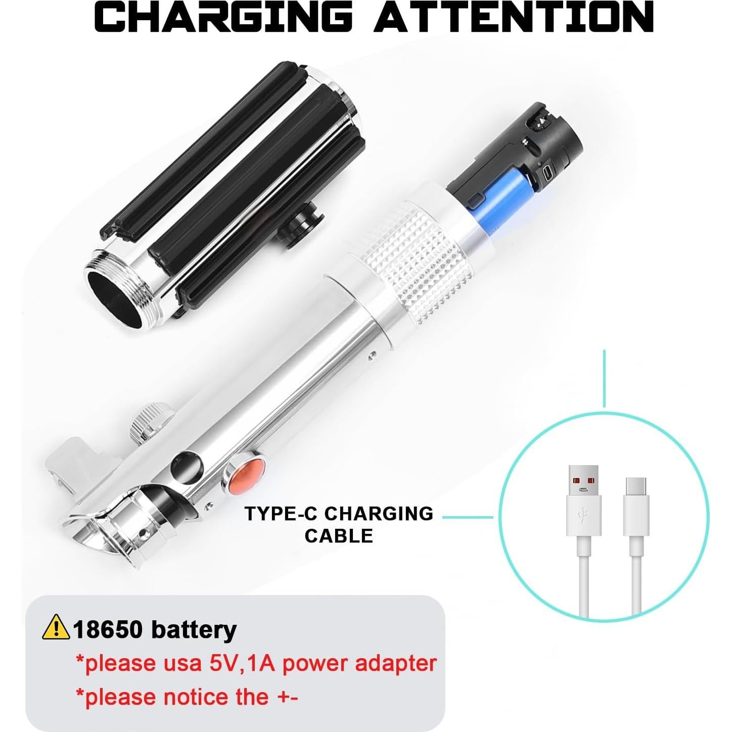 Sable de Luz RGB Tesiku 112cm 16 Sonidos Mango Metal