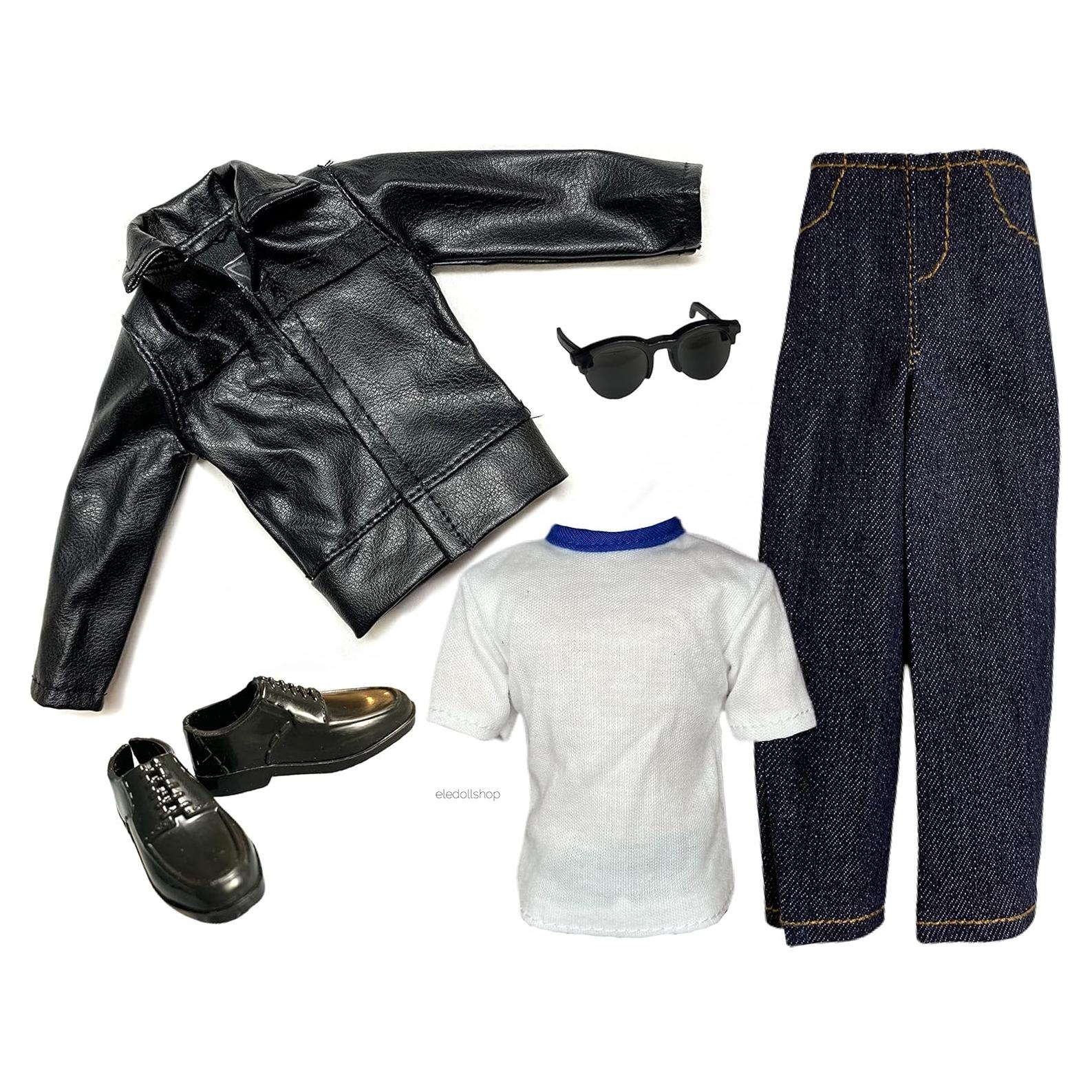 Conjunto de Ropa para Muñeco Ken Eledoll 30 cm - Chaqueta, Jeans y Gafas