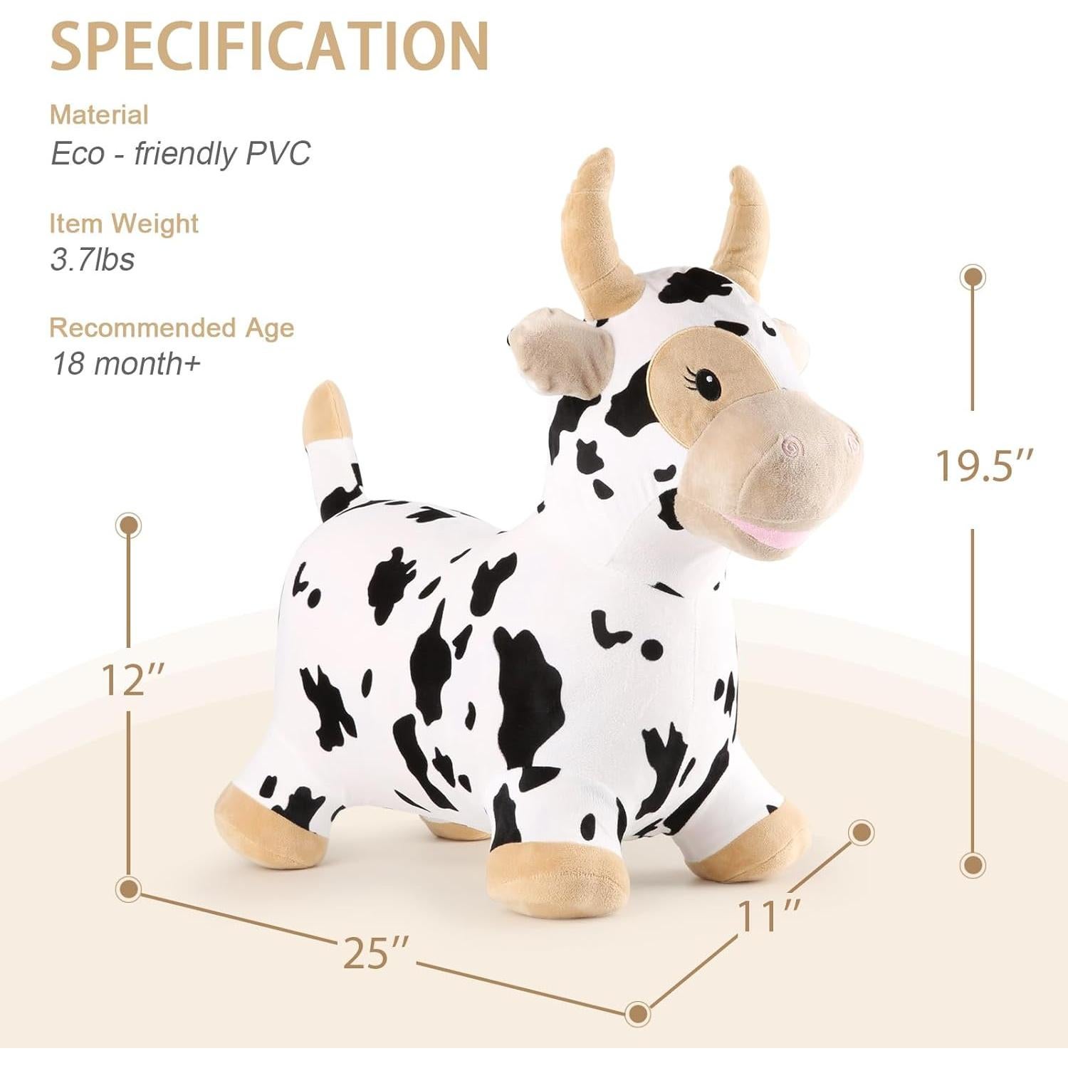 Juguete Inflable de Salto Inpany Vaca para Niños 1.68 Kg