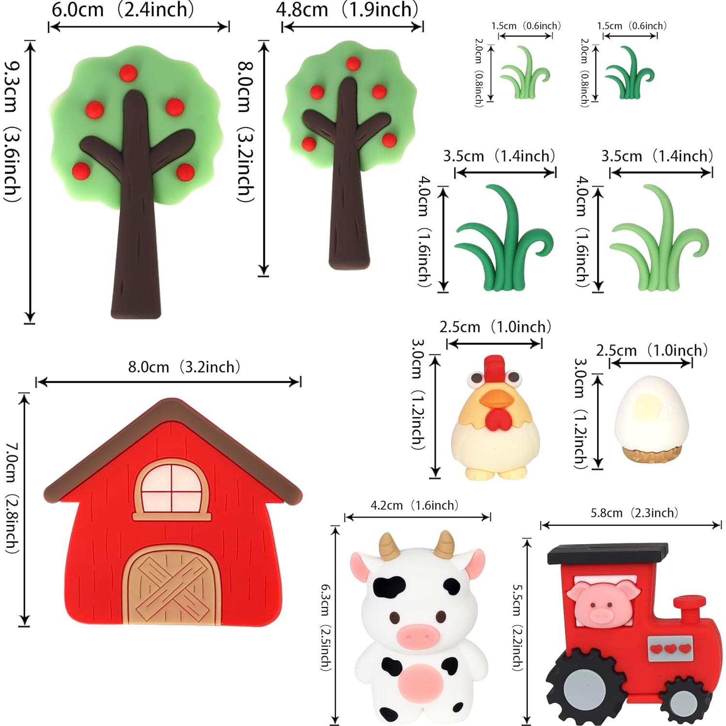 Juego de Toppers de Pastel de Granja Rsstarxi - Decoración Infantil