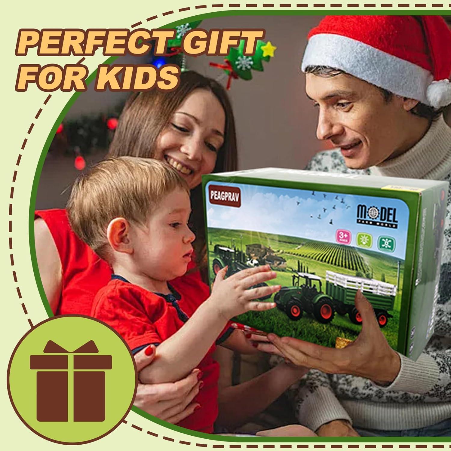 Juego de Juguetes de Tractor de Granja SHANTOU 9953 con Empacadora