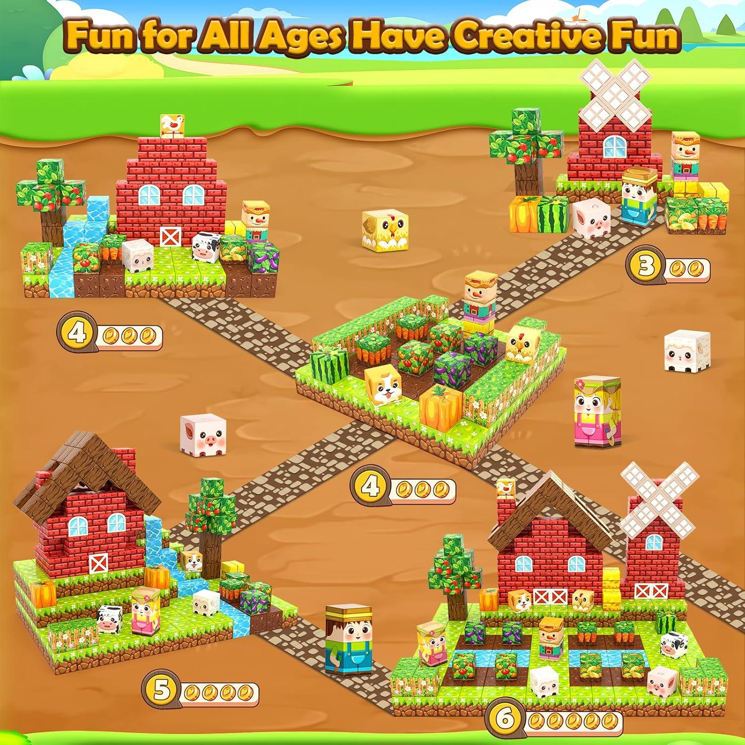 Bloques Magnéticos IGIVI 100PCS Granja Coloridos 2.54cm