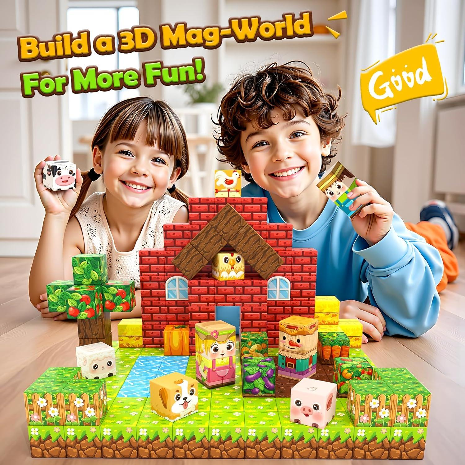 Bloques Magnéticos IGIVI 100PCS Granja Coloridos 2.54cm