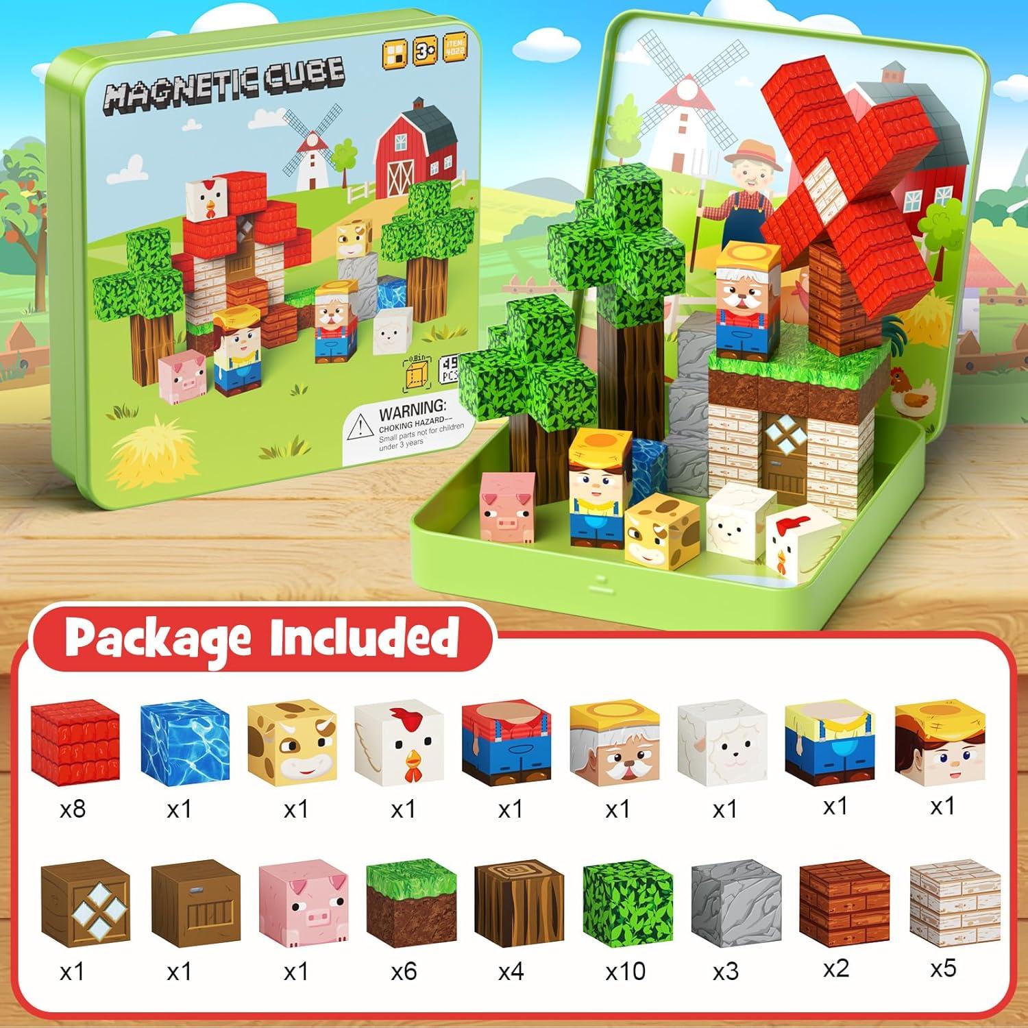 Bloques de Construcción Magnéticos 49 PCS STEM Match