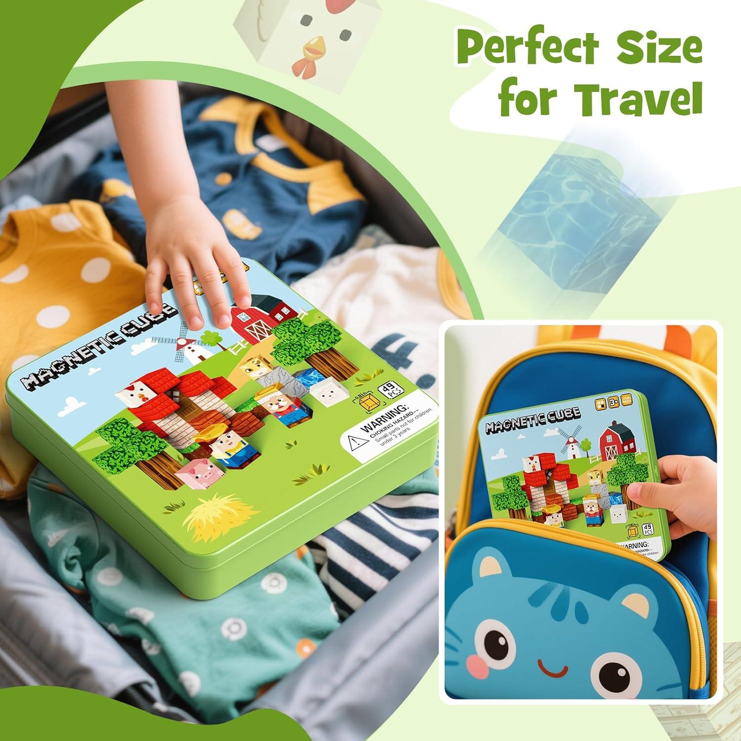 Juego de Bloques Magnéticos de Animales de Granja - 49 PZS