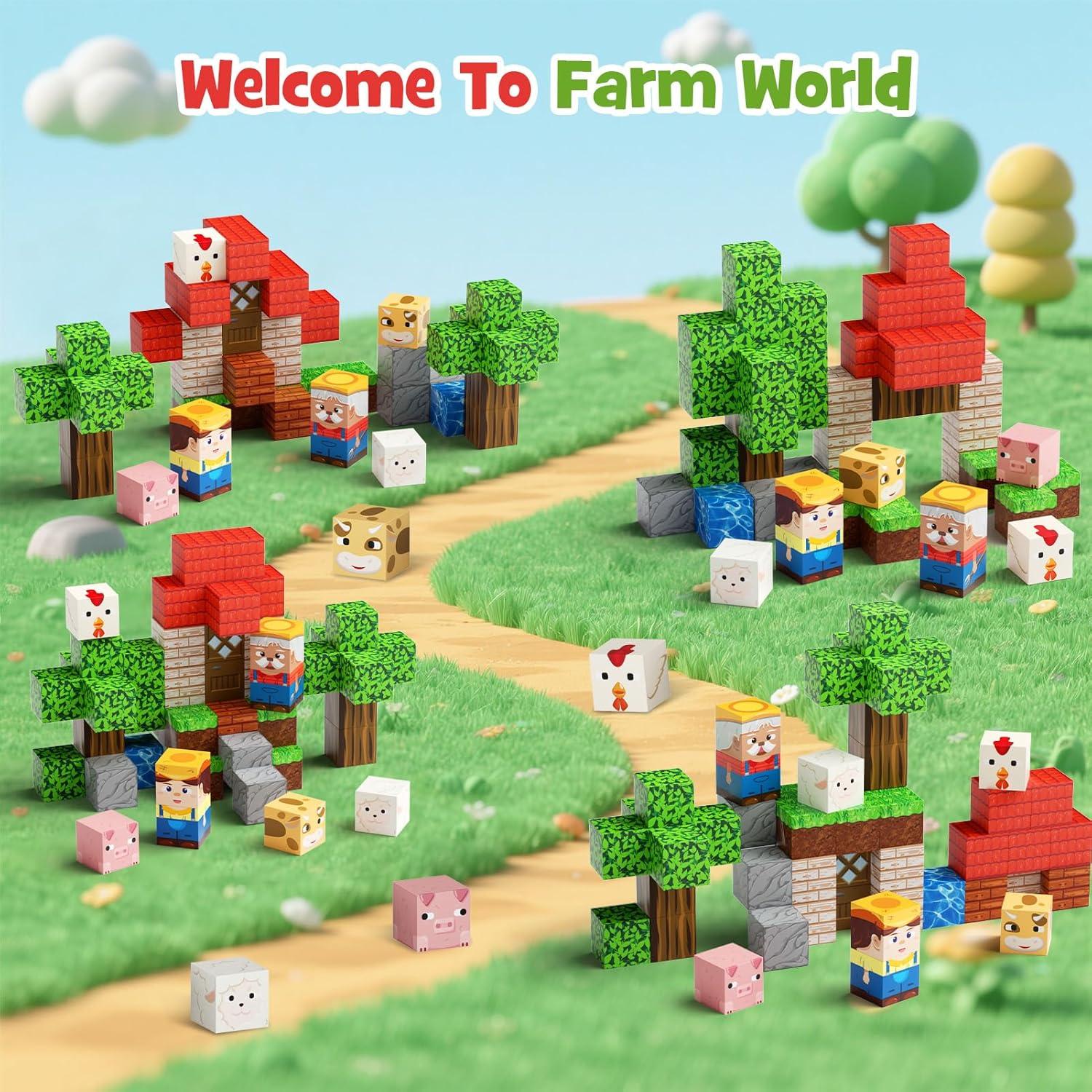 Juego de Bloques Magnéticos de Animales de Granja - 49 PZS