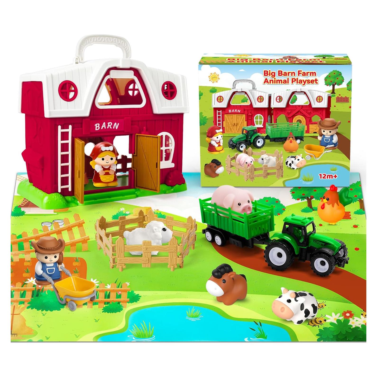 Set de Juguetes de Granja Aigybobo con Tractor y Animales