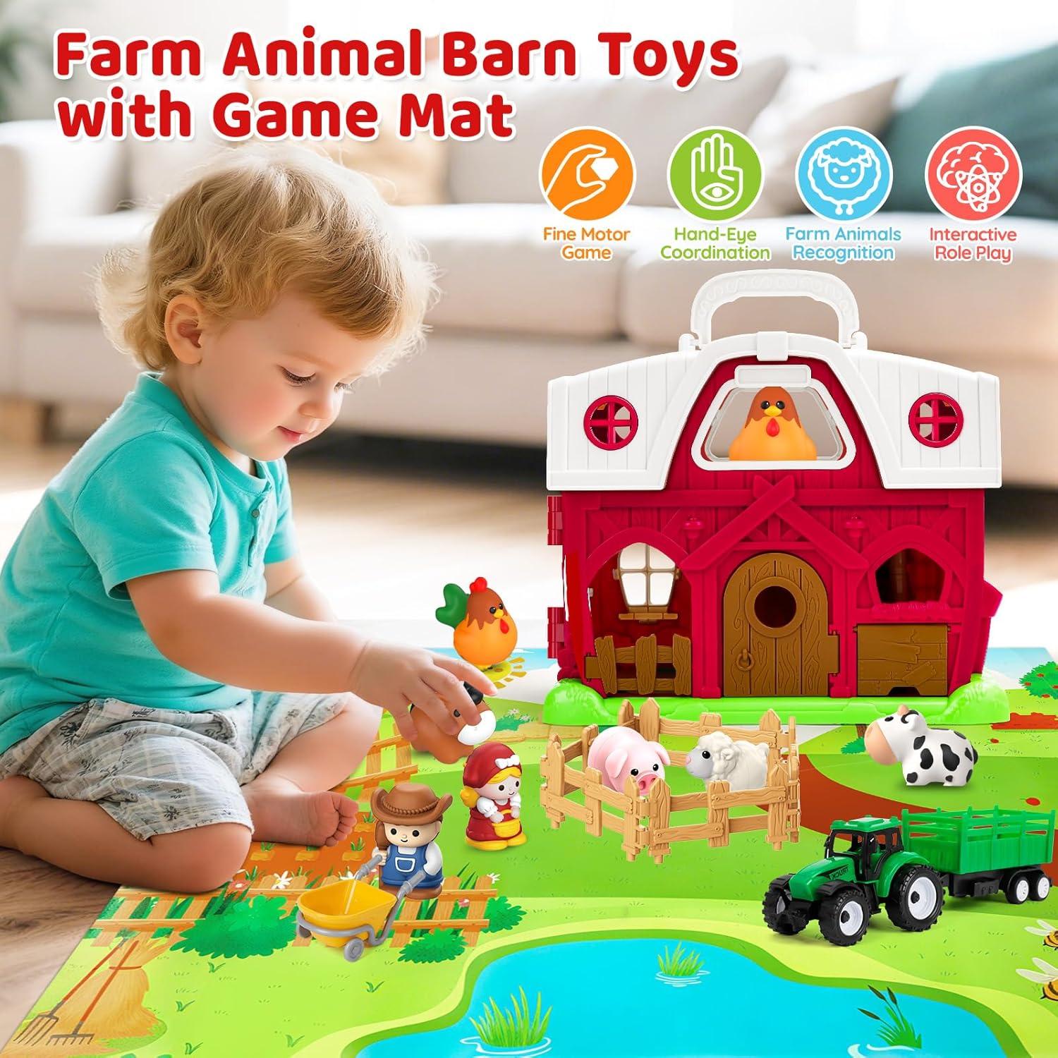 Set de Juguetes de Granja Aigybobo con Tractor y Animales
