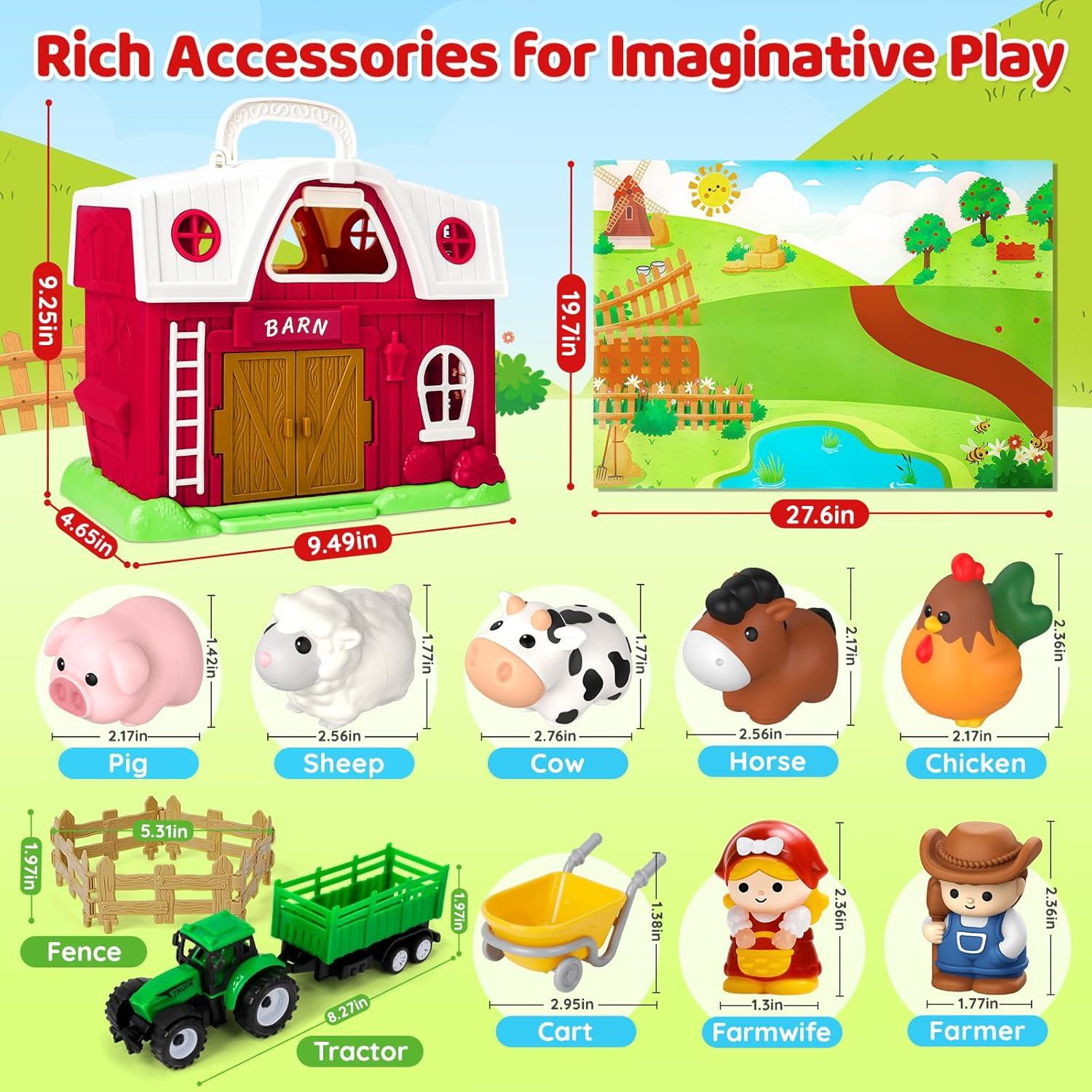 Set de Juguetes de Granja Aigybobo con Tractor y Animales