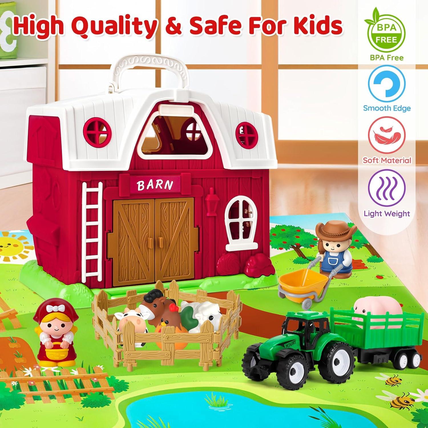 Set de Juguetes de Granja Aigybobo con Tractor y Animales