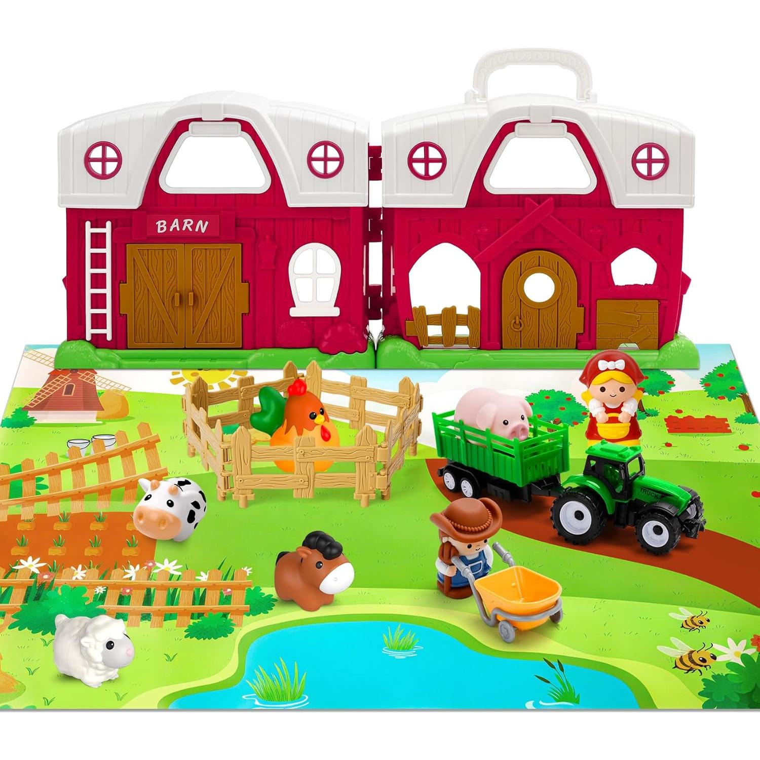 Set de Juguetes de Granja Aigybobo con Tractor y Animales