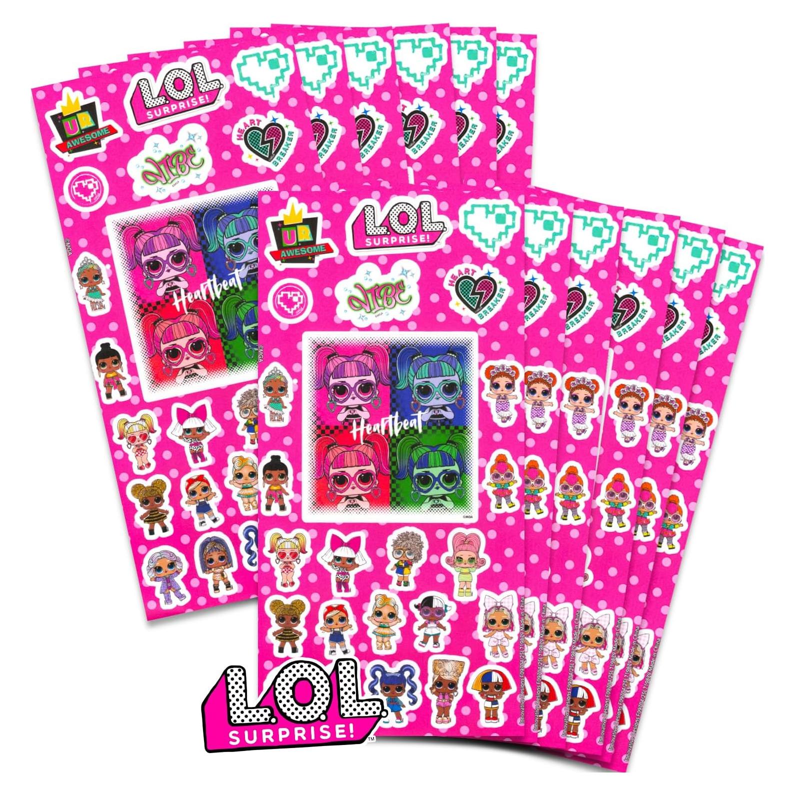 Paquete de Stickers LOL Surprise - 12 Hojas para Niñas
