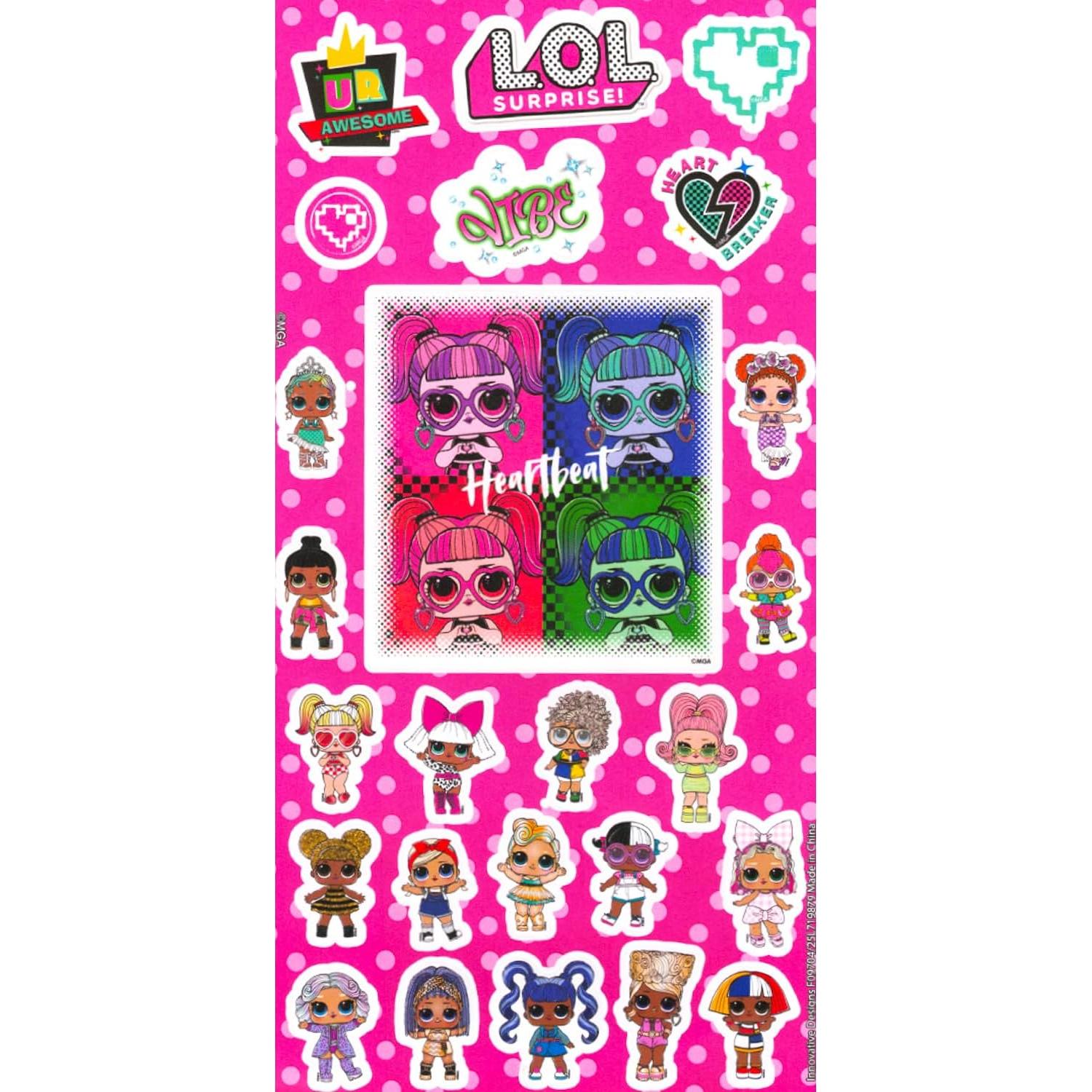 Paquete de Stickers LOL Surprise - 12 Hojas para Niñas