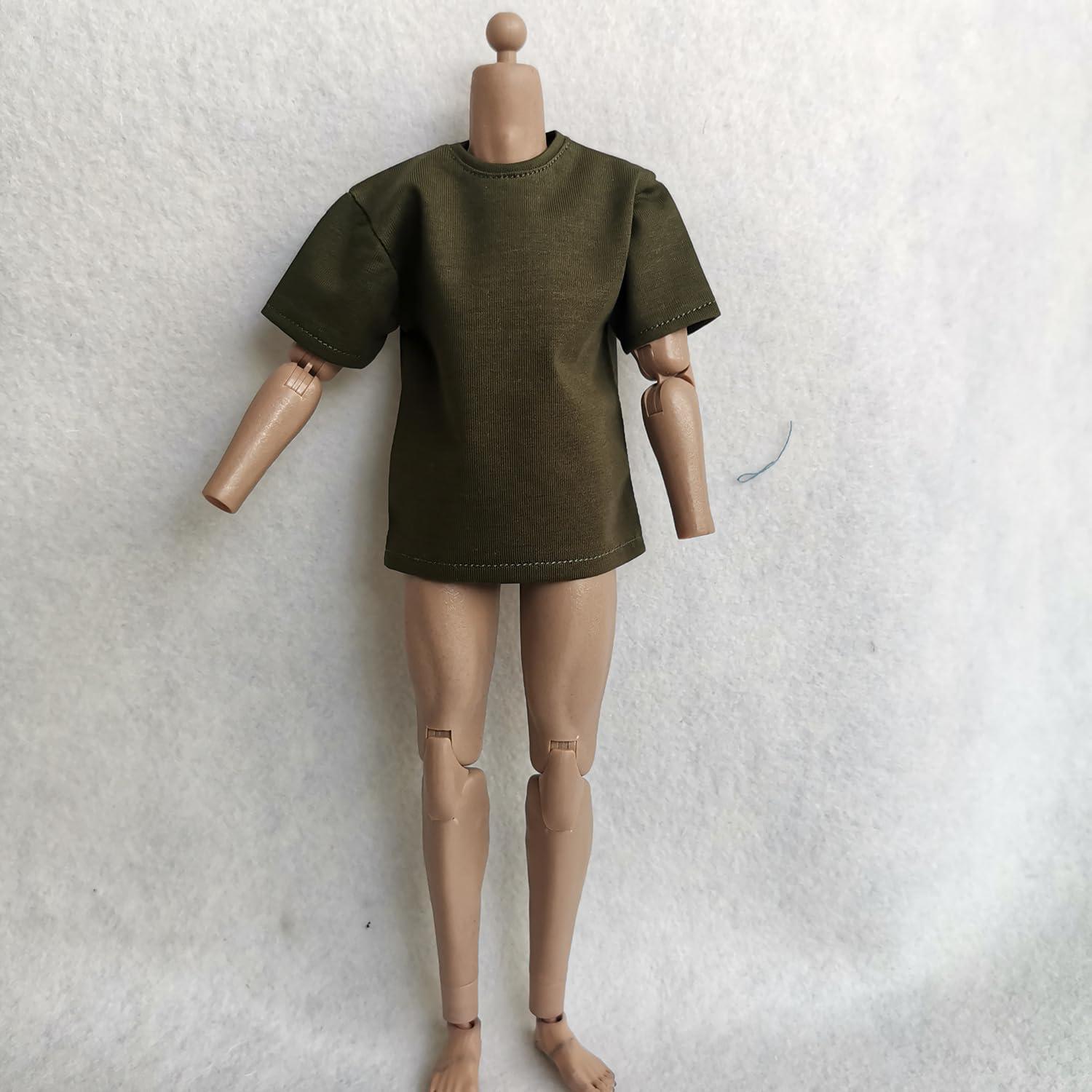 Camisa T-Shirt 2X Marrón y Verde para Muñeco 1/6 SSbeauty