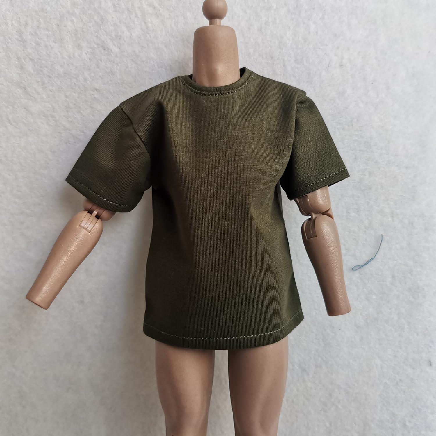 Camisa T-Shirt 2X Marrón y Verde para Muñeco 1/6 SSbeauty