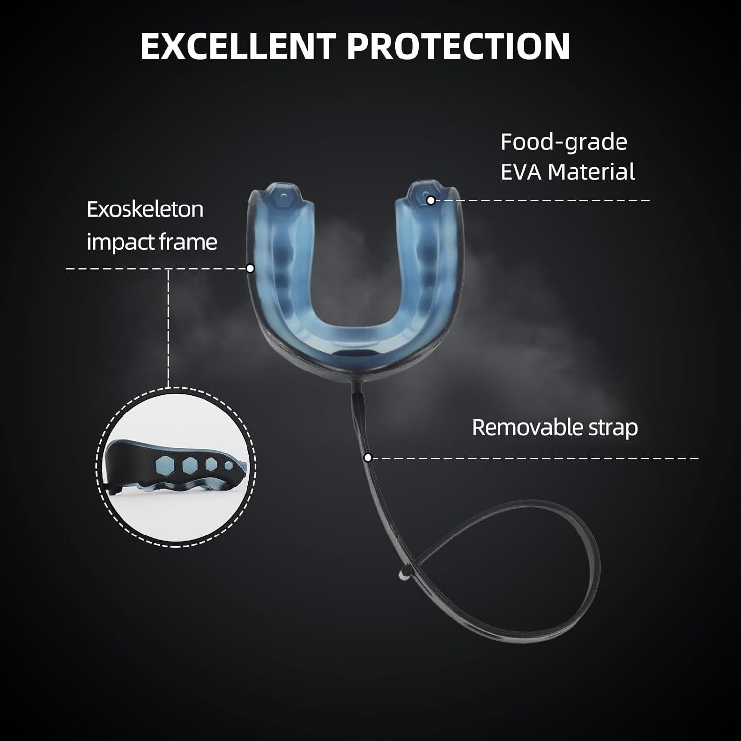 Paquete de 2 protectores bucales HIAARO tamaño S para deportes