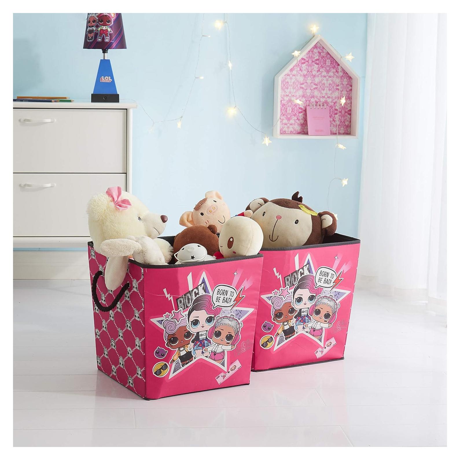 Juego de 2 Cubos de Almacenamiento LOL Surprise Rosa 33x33x33 cm