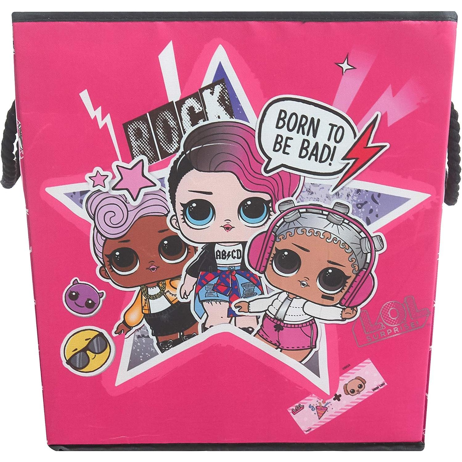 Juego de 2 Cubos de Almacenamiento LOL Surprise Rosa 33x33x33 cm