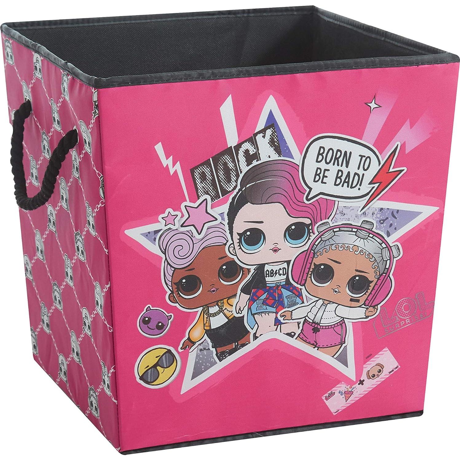 Juego de 2 Cubos de Almacenamiento LOL Surprise Rosa 33x33x33 cm