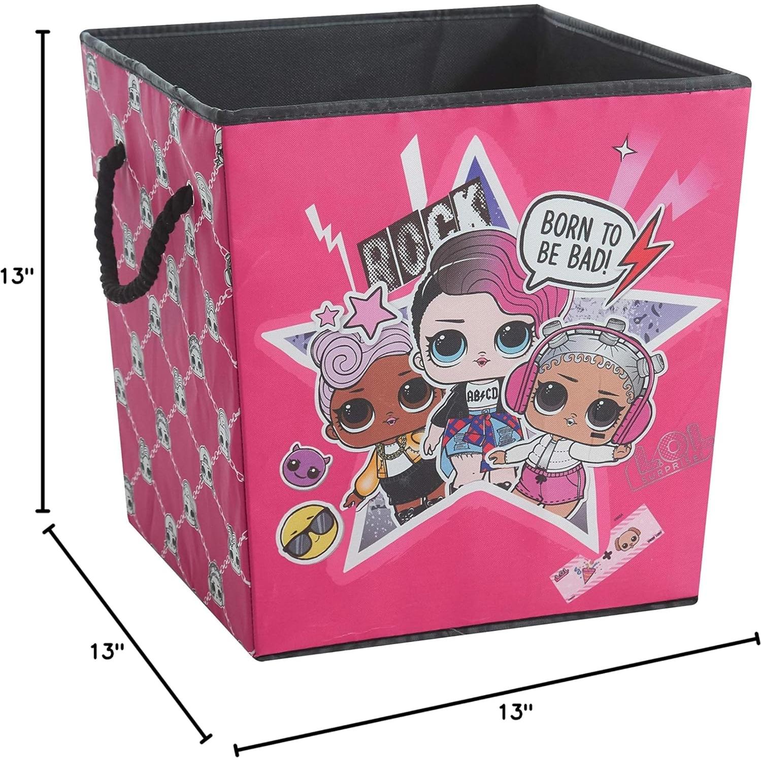 Juego de 2 Cubos de Almacenamiento LOL Surprise Rosa 33x33x33 cm