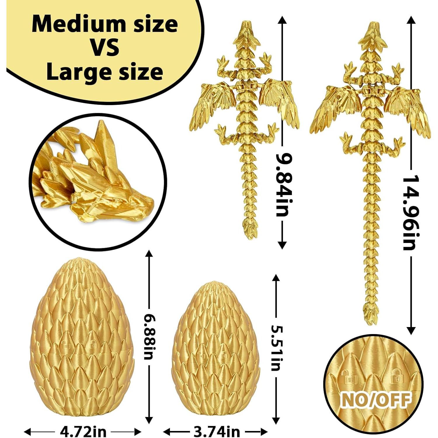 Huevo Sorpresa Dragón Alado Balkwan Grande Oro 289g