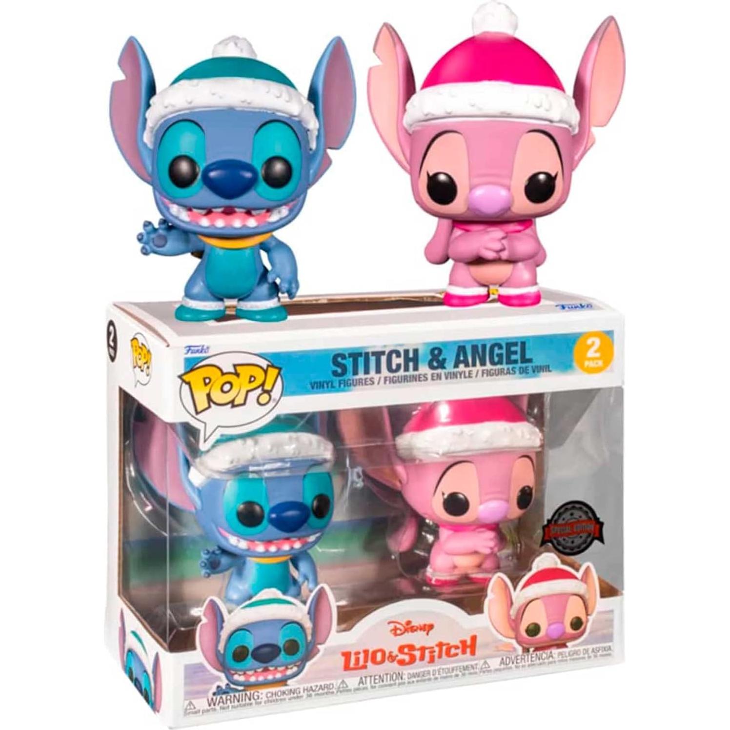 Funko Pop! Paquete de 2 Stitch y Ángel Navidad 11.5 cm