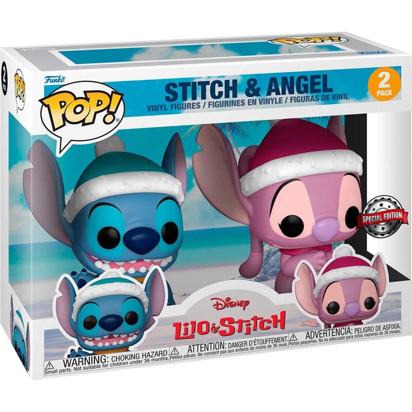 Funko Pop! Paquete de 2 Stitch y Ángel Navidad 11.5 cm