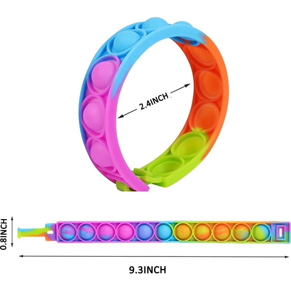 60 Pulseras Fidget Pop de Silicona IERKEIE para Alivio de Estrés