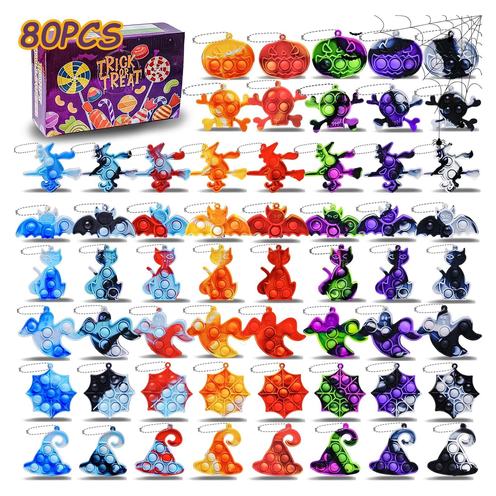80 Piezas Juguetes Fidget Halloween Poppers Mini 7.1 cm