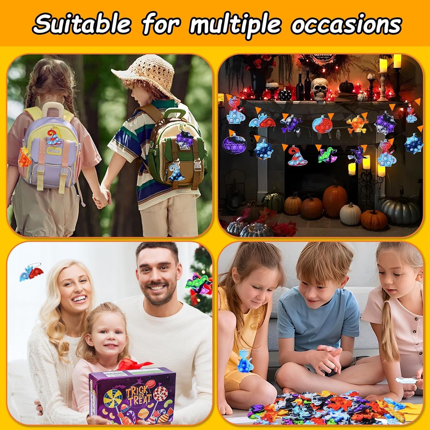 80 Piezas Juguetes Fidget Halloween Poppers Mini 7.1 cm