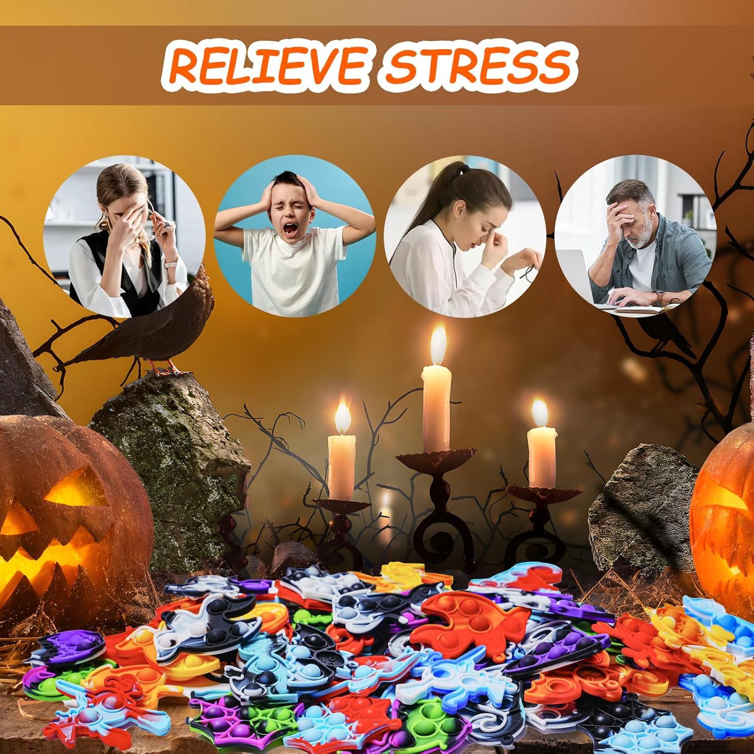 80 Piezas Juguetes Fidget Halloween Poppers Mini 7.1 cm
