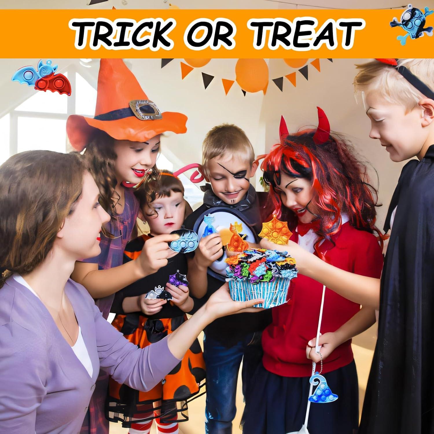 80 Piezas Juguetes Fidget Halloween Poppers Mini 7.1 cm
