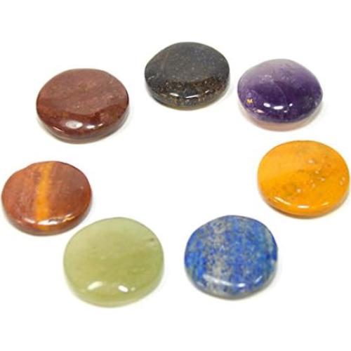 Conjunto de Discos de Cristal Chakra HQRP en Caja de Madera