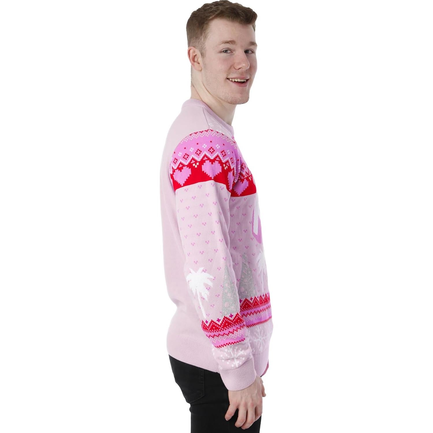 Suéter Navideño Rosa Barbie Ken para Hombres - X-Large