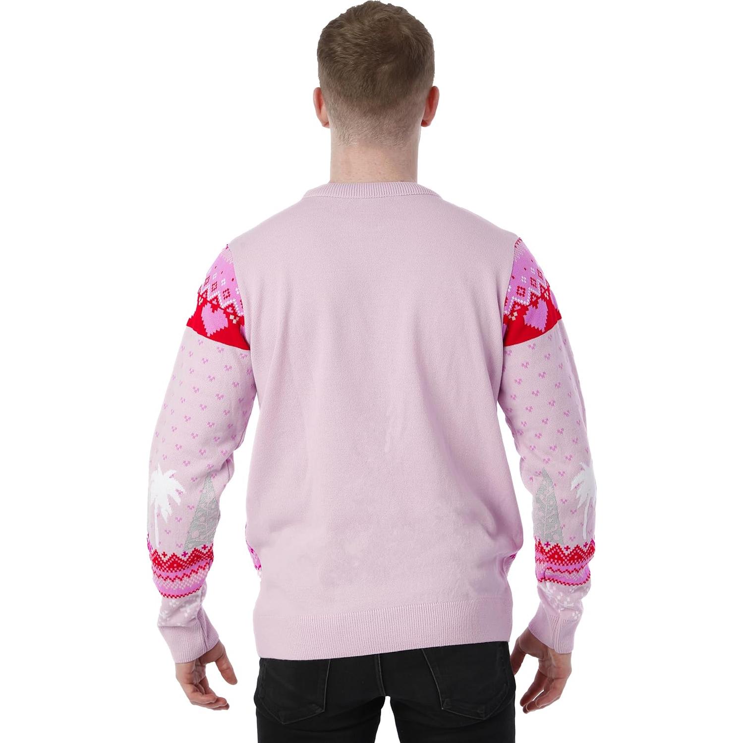 Suéter Navideño Rosa Barbie Ken para Hombres - X-Large