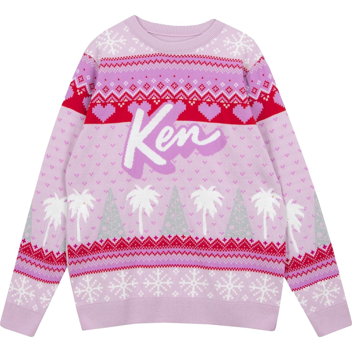 Suéter Navideño Rosa Barbie Ken para Hombres - X-Large