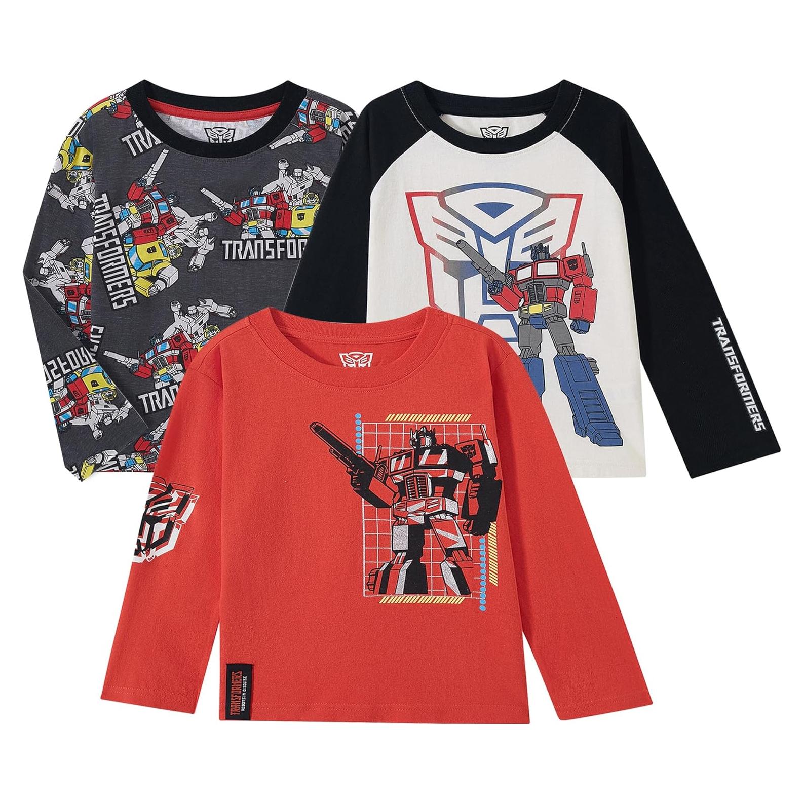 Camisetas de Manga Larga Transformers Hasbro 3 Pack Niños