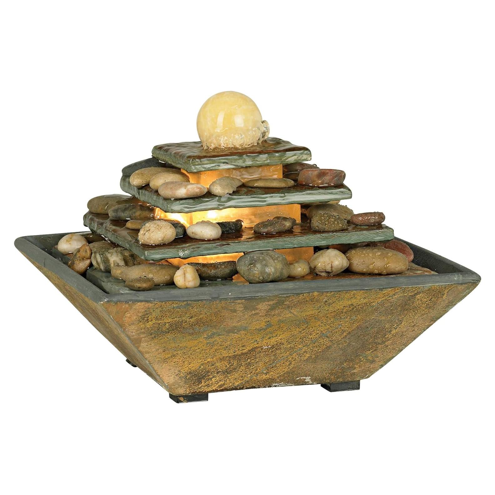 Fuente de Mesa Zen John Timberland 30.48 cm con Luz LED