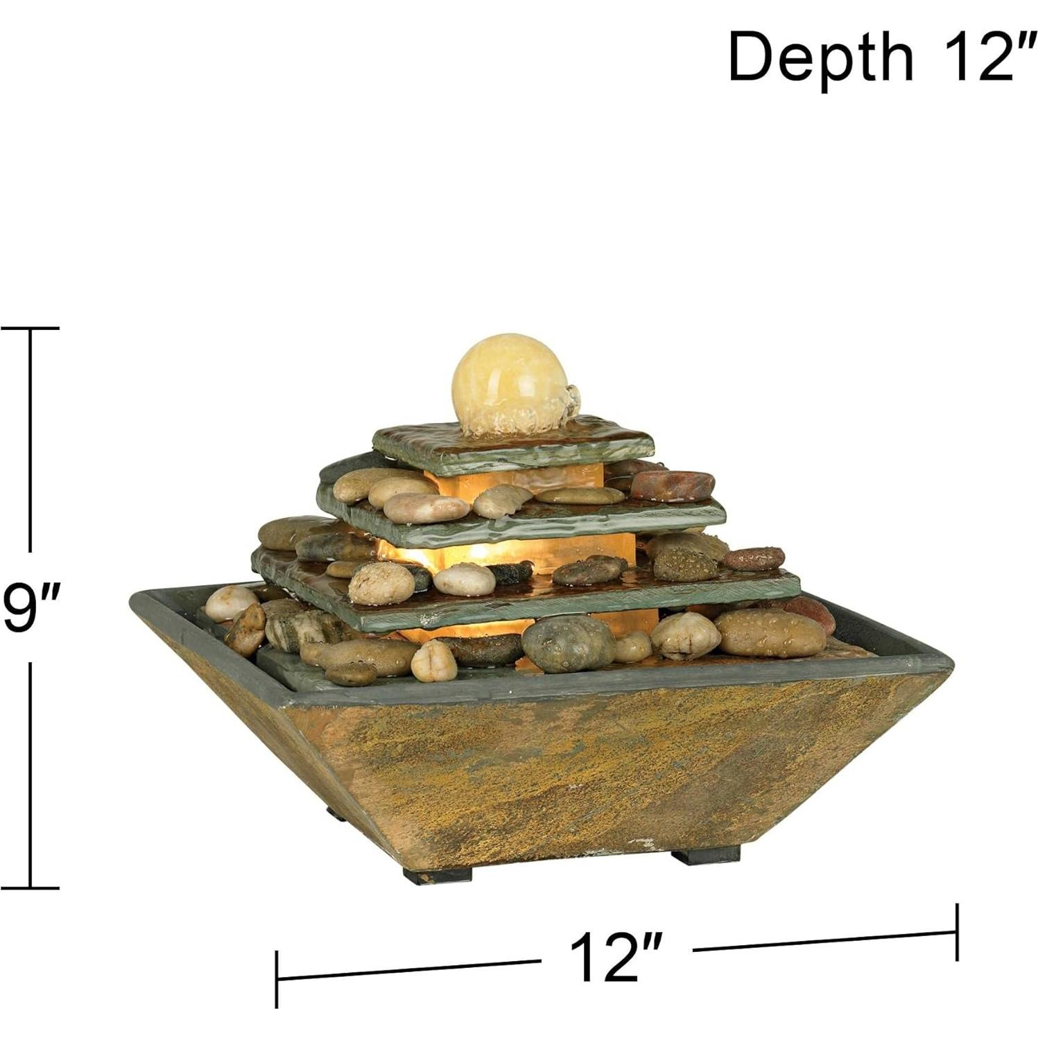 Fuente de Mesa Zen John Timberland 30.48 cm con Luz LED