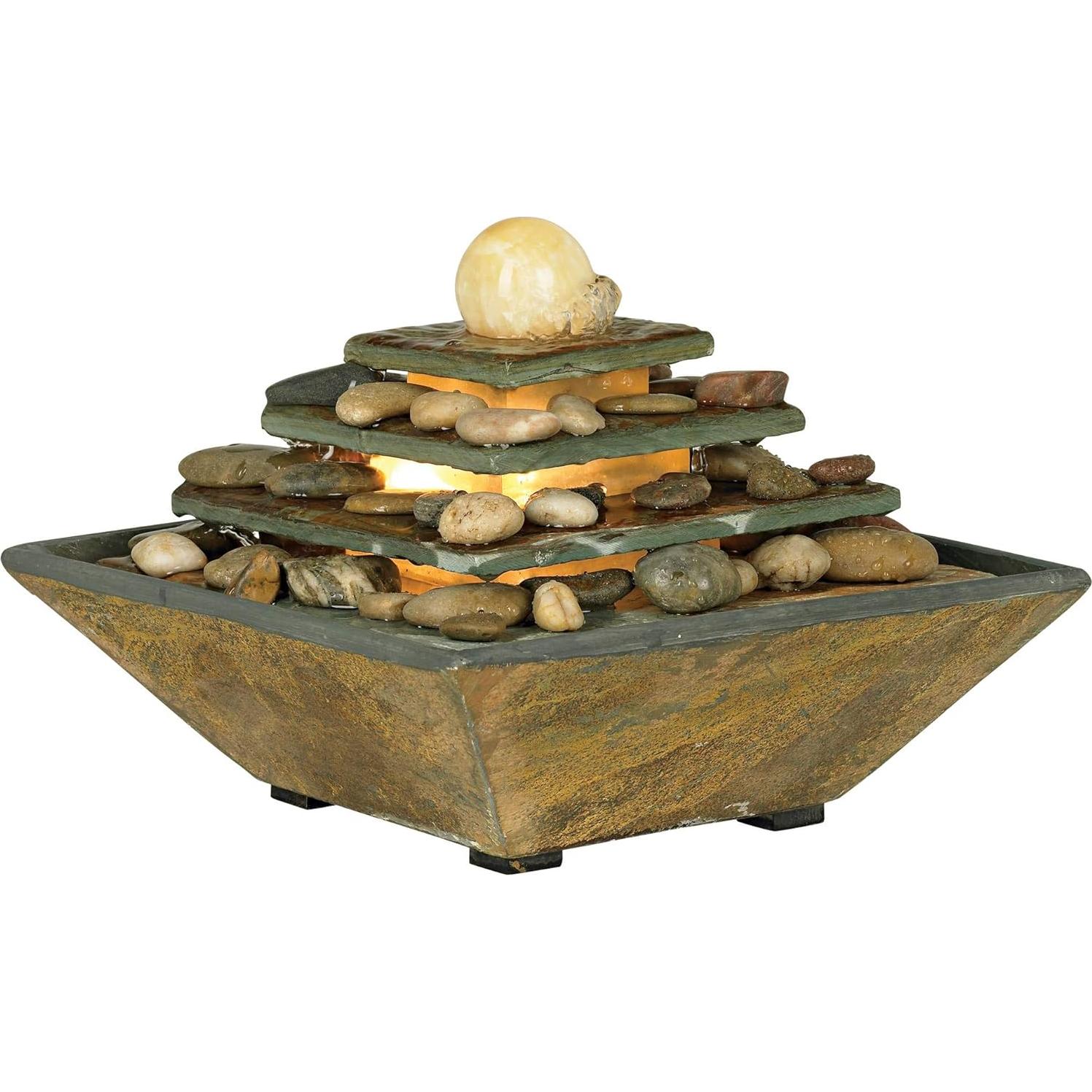 Fuente de Mesa Zen John Timberland 30.48 cm con Luz LED