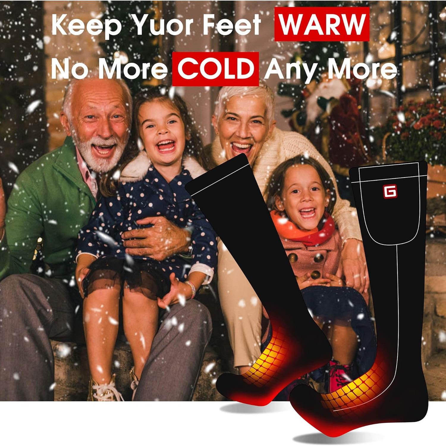 Calcetines Calentados Recargables Autocastle para Hombres - Talla L